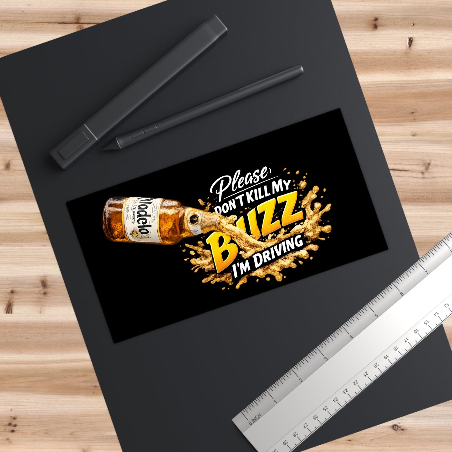 Please Don't Kill My Buzz Bumper Sticker — Funny Driving Car Decal