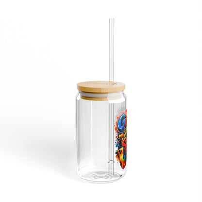 Sipper Glass — 'Google My Status' Graffiti 16oz Reusable Tumbler with Straw