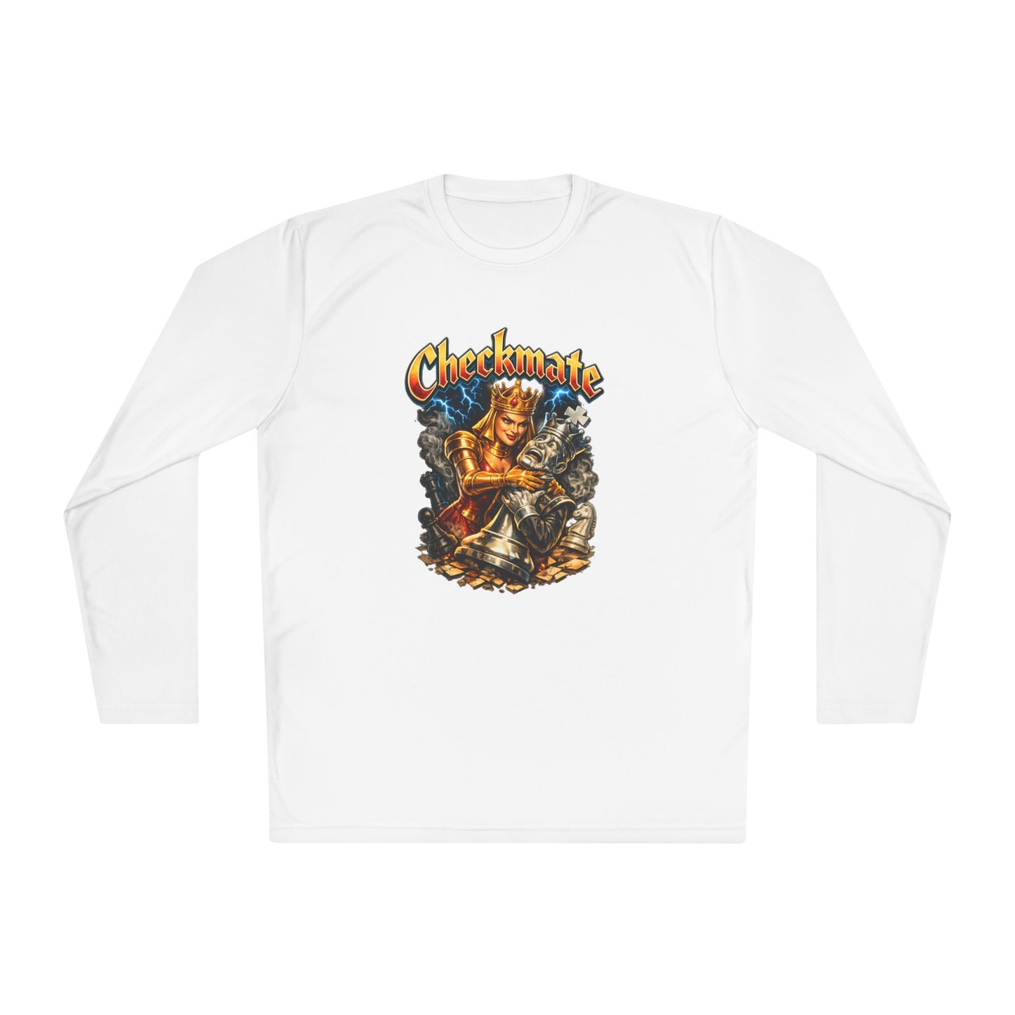 Checkmate Graphic Long Sleeve Tee — Vintage Chess Knight Design