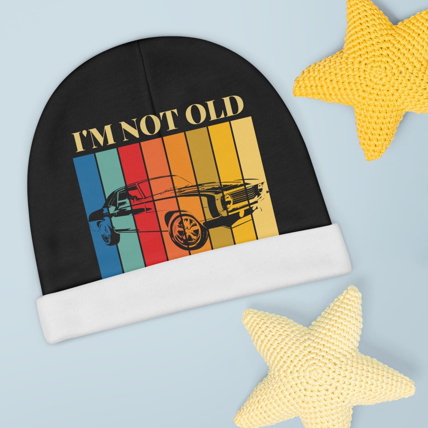 Baby Beanie — "I'm Not Old I'm Classic" Retro Car Baby Hat