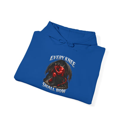 Every Knee Shall Bow Demon Illustration Hoodie | Dark Fantasy Gothic Pullover