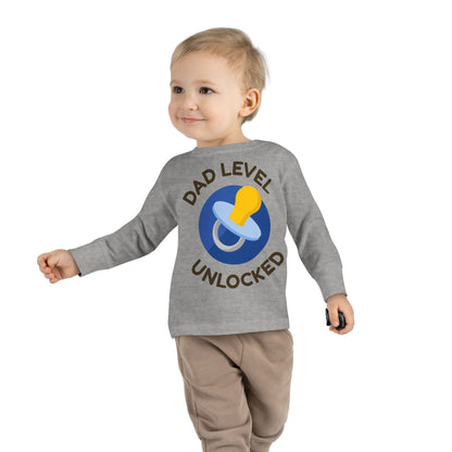 Toddler Tee – "Dad Level Unlocked" Pacifier Graphic