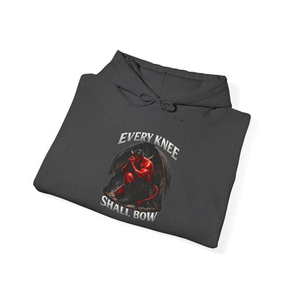 Every Knee Shall Bow Demon Illustration Hoodie | Dark Fantasy Gothic Pullover