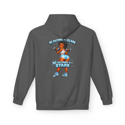 Hoodie — "10 Seconds is a Glare, 20 Seconds is a Stare" Girl Graphic