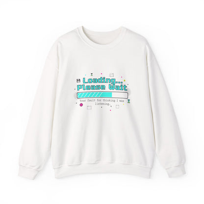 Loading... Please Wait Crewneck Sweatshirt | Old Internet Aesthetic, 90s Web Nostalgia