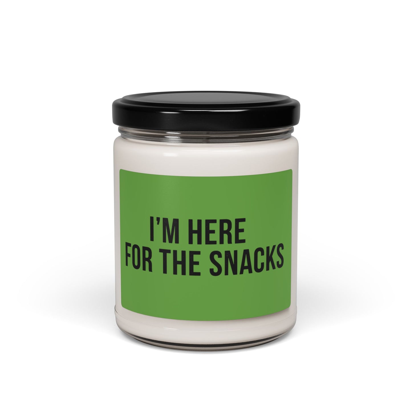 Soy Candle – "I'm Here for the Snacks" Scented 9oz (Funny Snack Lover Gift)
