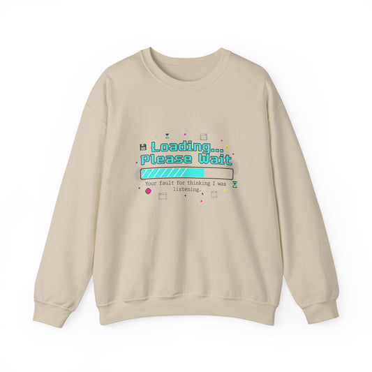 Loading... Please Wait Crewneck Sweatshirt | Old Internet Aesthetic, 90s Web Nostalgia
