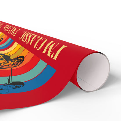 Wrapping Paper - Classic Car Design on Red (Gift Wrap)