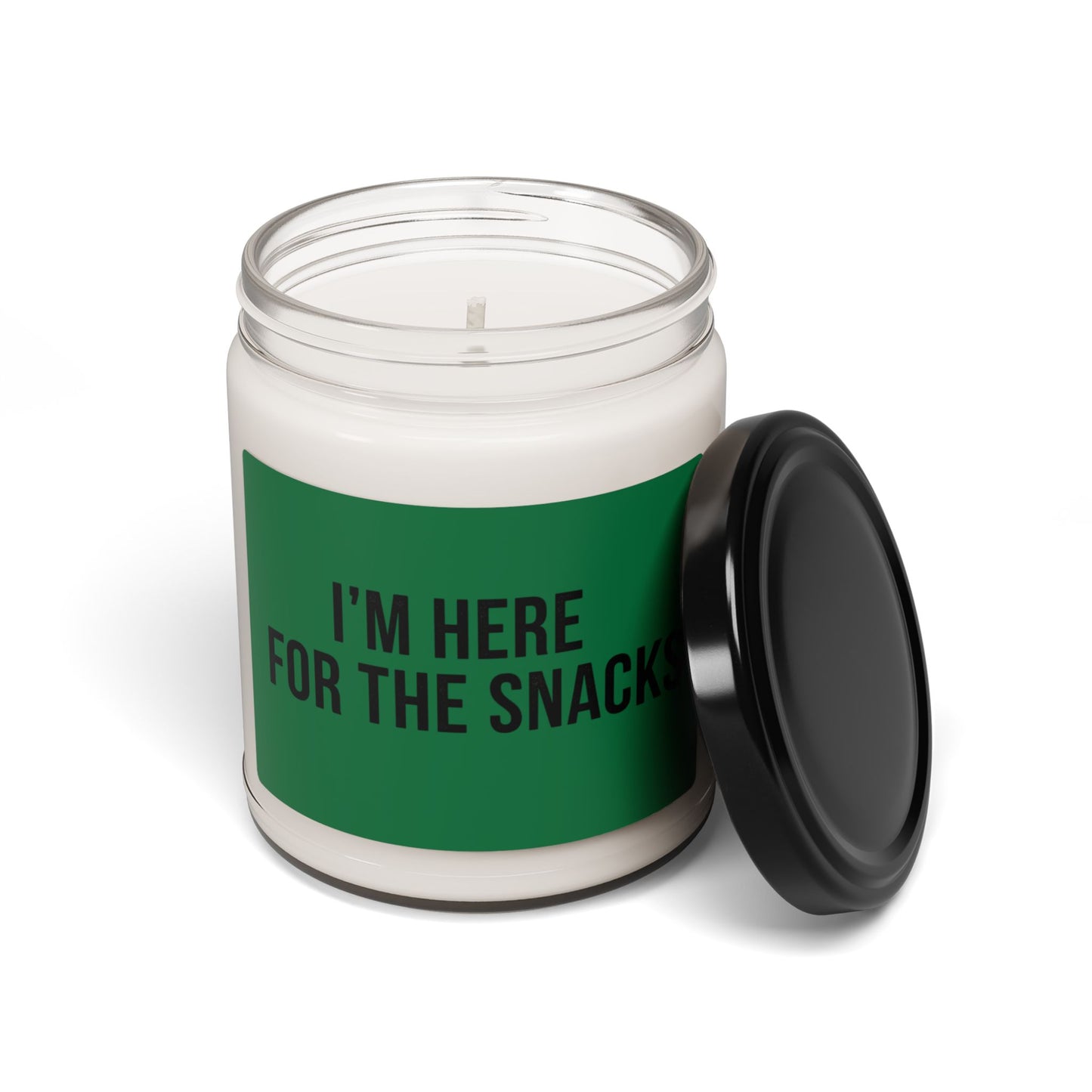Soy Candle – "I'm Here for the Snacks" Scented 9oz (Funny Snack Lover Gift)