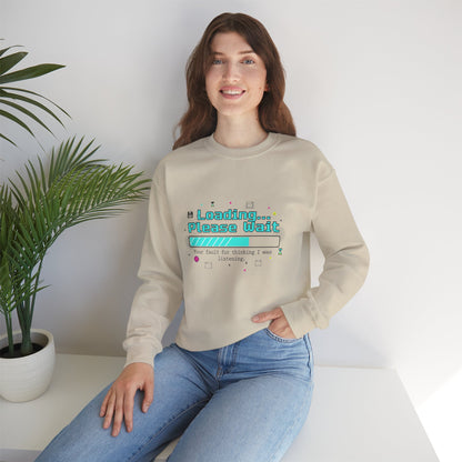 Loading... Please Wait Crewneck Sweatshirt | Old Internet Aesthetic, 90s Web Nostalgia
