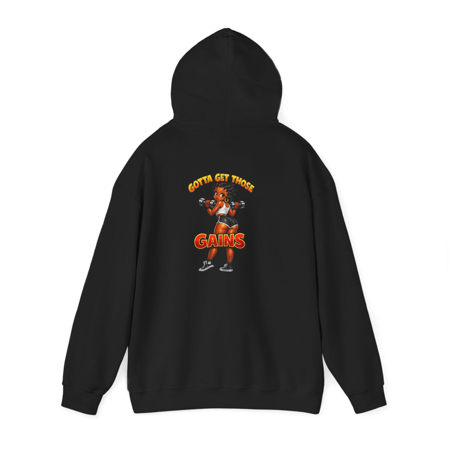 Gains Girl Hoodie — Cute Retro Gym Graphic Hooded Sweatshirt