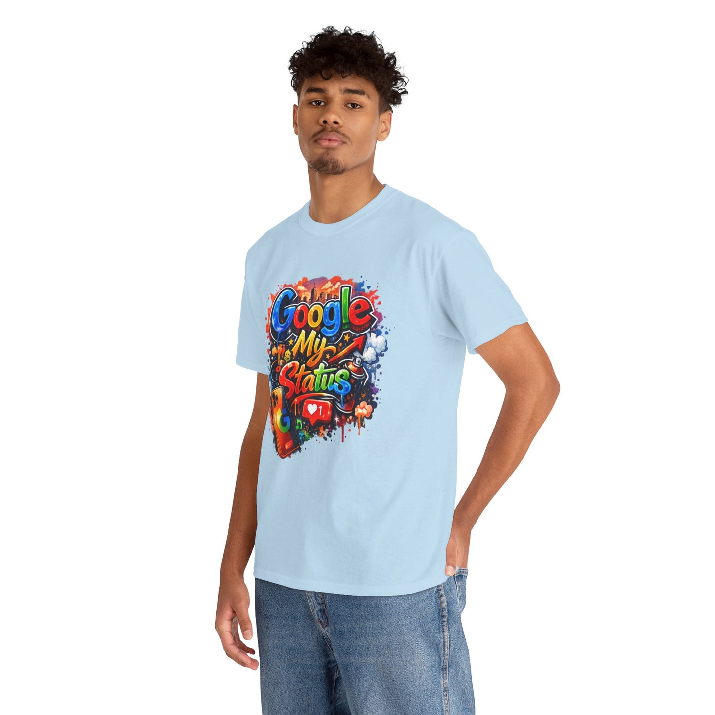 T-Shirt — "Google My Status" Colorful Graffiti Tee