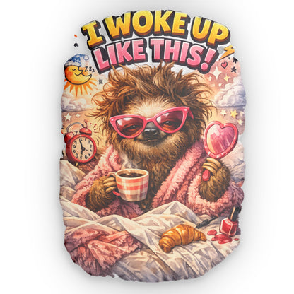 I Woke Up Like This Sloth Shaped Pillow — Cute Cozy Morning Decor