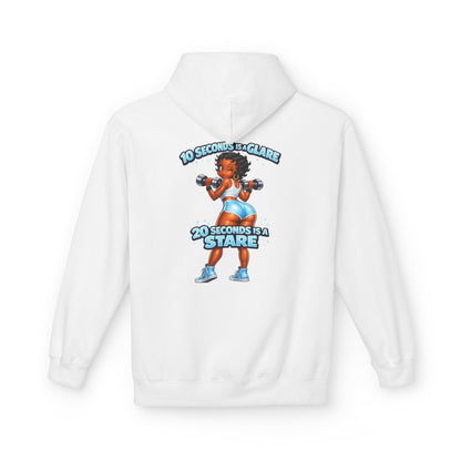 Hoodie — "10 Seconds is a Glare, 20 Seconds is a Stare" Girl Graphic