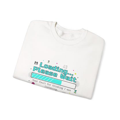 Loading... Please Wait Crewneck Sweatshirt | Old Internet Aesthetic, 90s Web Nostalgia