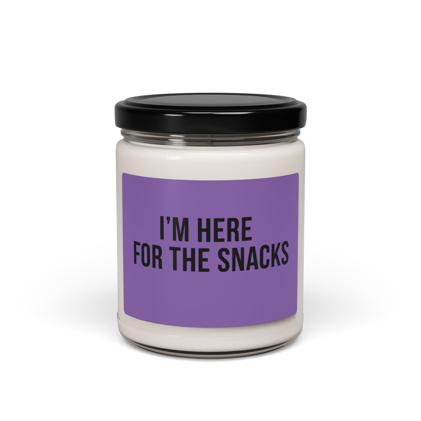 Soy Candle – "I'm Here for the Snacks" Scented 9oz (Funny Snack Lover Gift)