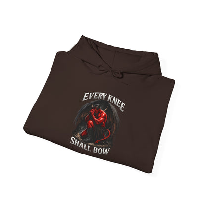 Every Knee Shall Bow Demon Illustration Hoodie | Dark Fantasy Gothic Pullover
