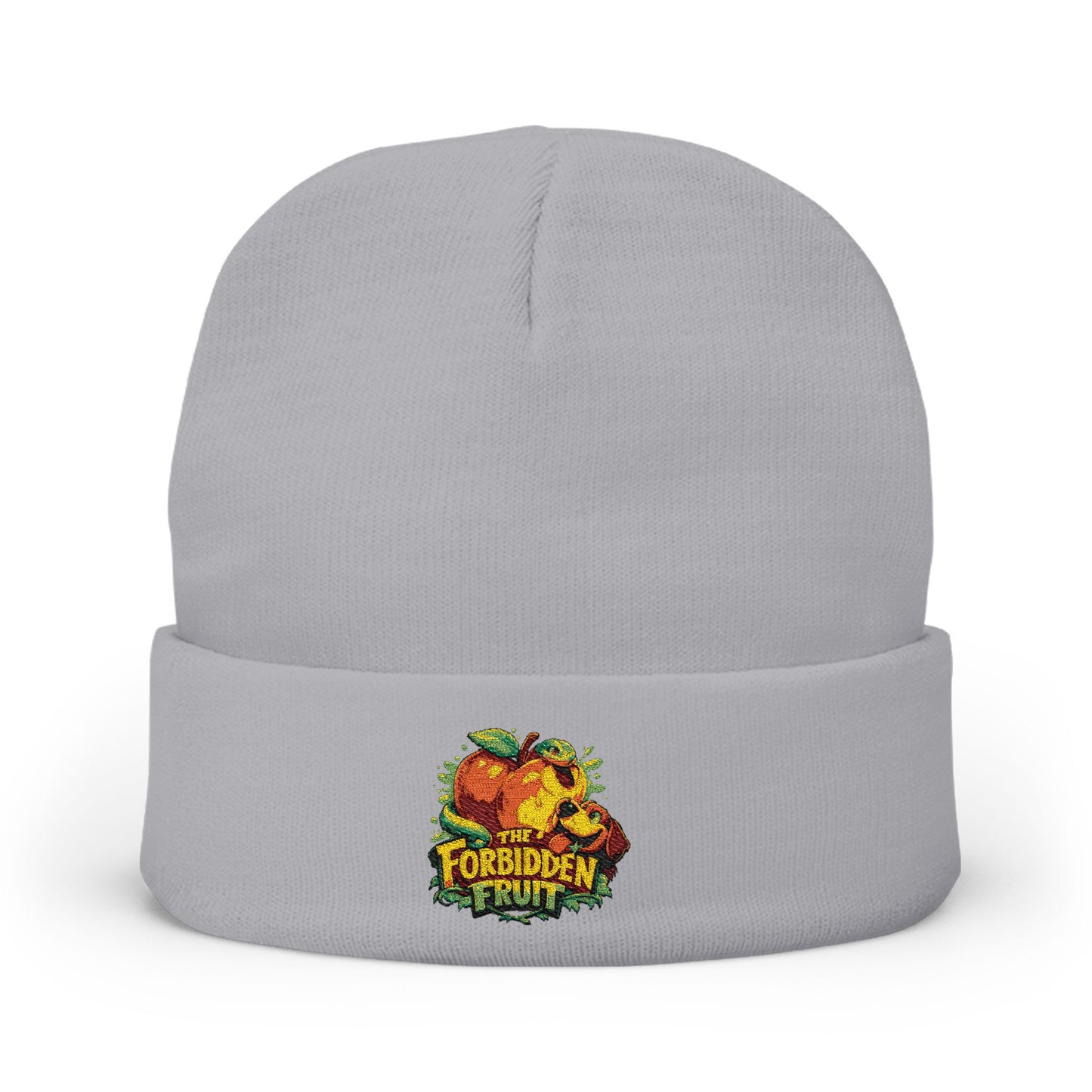 Embroidered 'Forbidden Pumpkin' Knit Beanie – Fall Halloween Cozy Hat