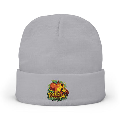 Embroidered 'Forbidden Pumpkin' Knit Beanie – Fall Halloween Cozy Hat