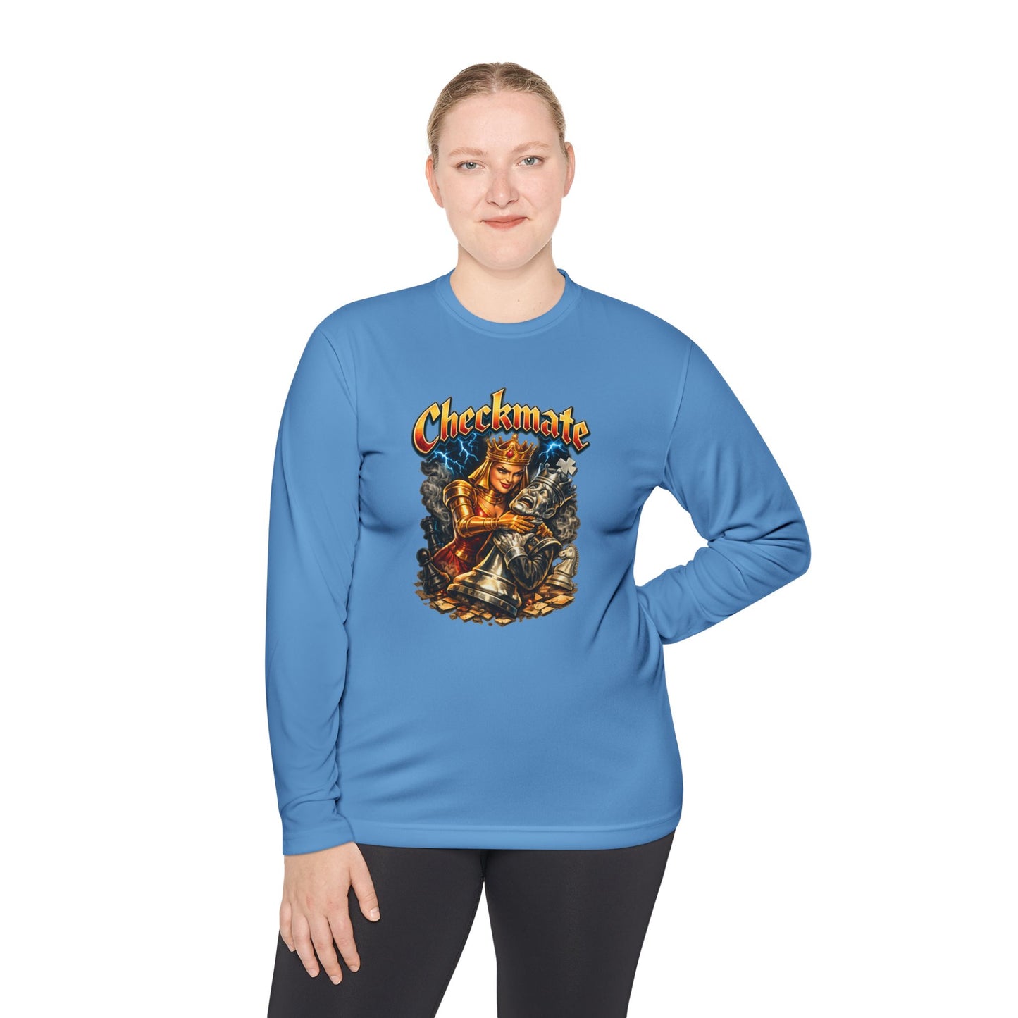 Checkmate Graphic Long Sleeve Tee — Vintage Chess Knight Design