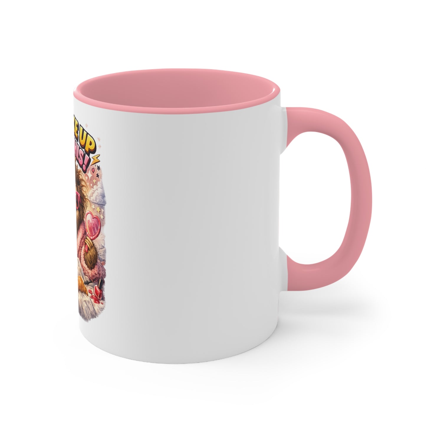 Accent Mug — I Woke Up Like This Sloth Coffee Cup, Cute Cozy Morning Gift