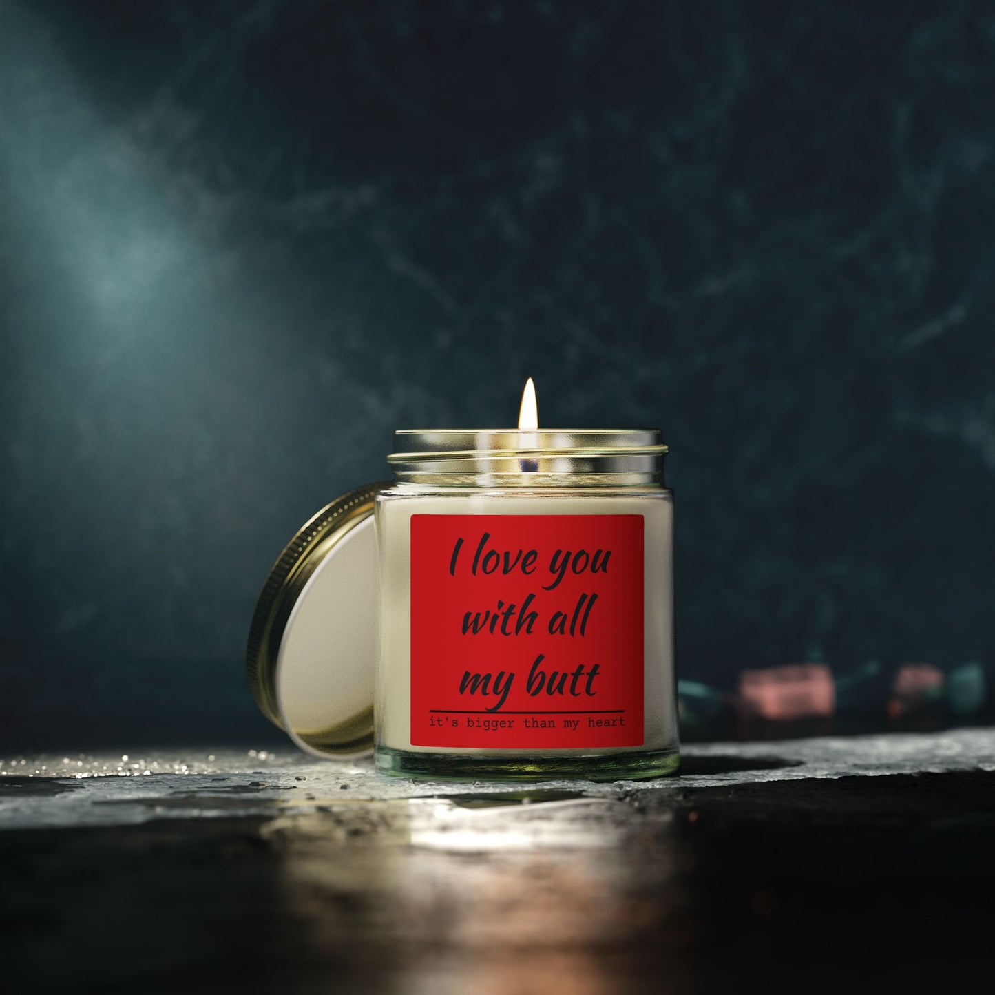 Coconut Apricot Scented Candle — "I Love You With All My Butt" (4oz/9oz)