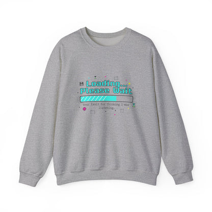 Loading... Please Wait Crewneck Sweatshirt | Old Internet Aesthetic, 90s Web Nostalgia