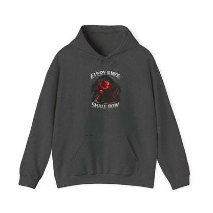 Every Knee Shall Bow Demon Illustration Hoodie | Dark Fantasy Gothic Pullover