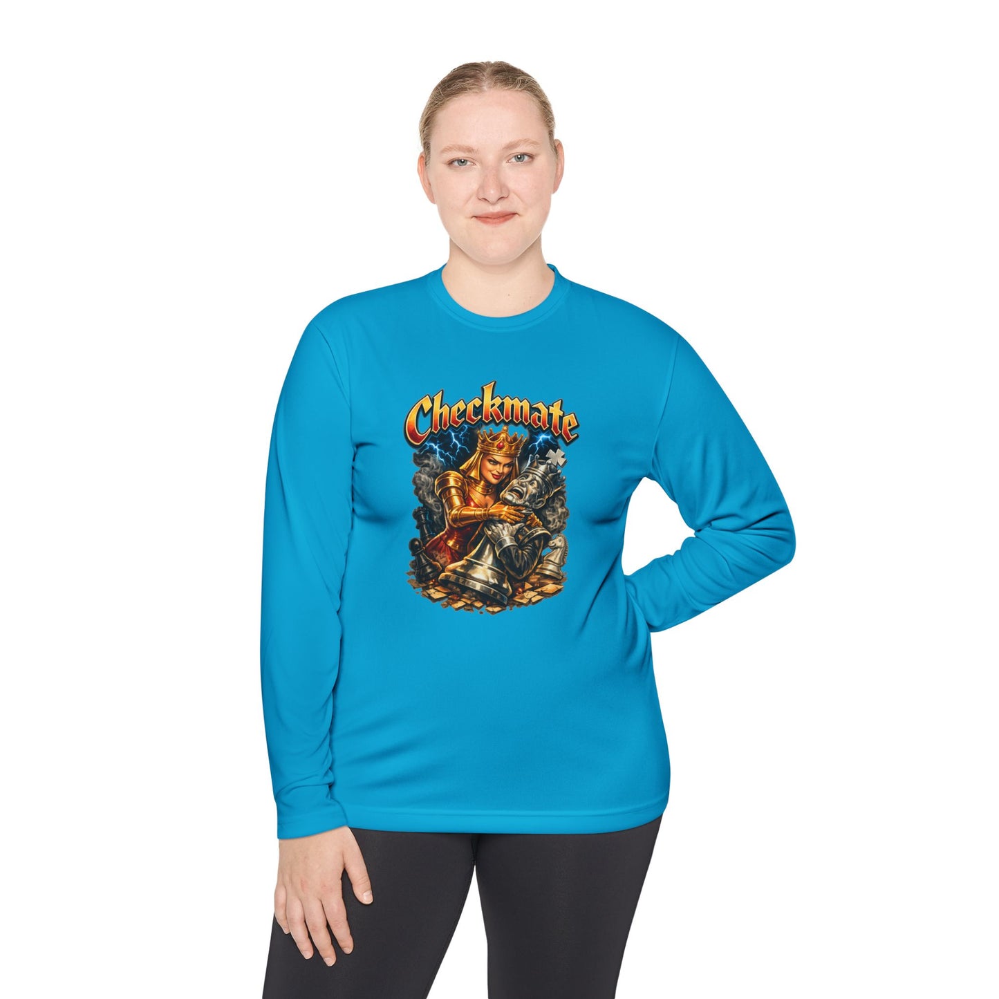 Checkmate Graphic Long Sleeve Tee — Vintage Chess Knight Design