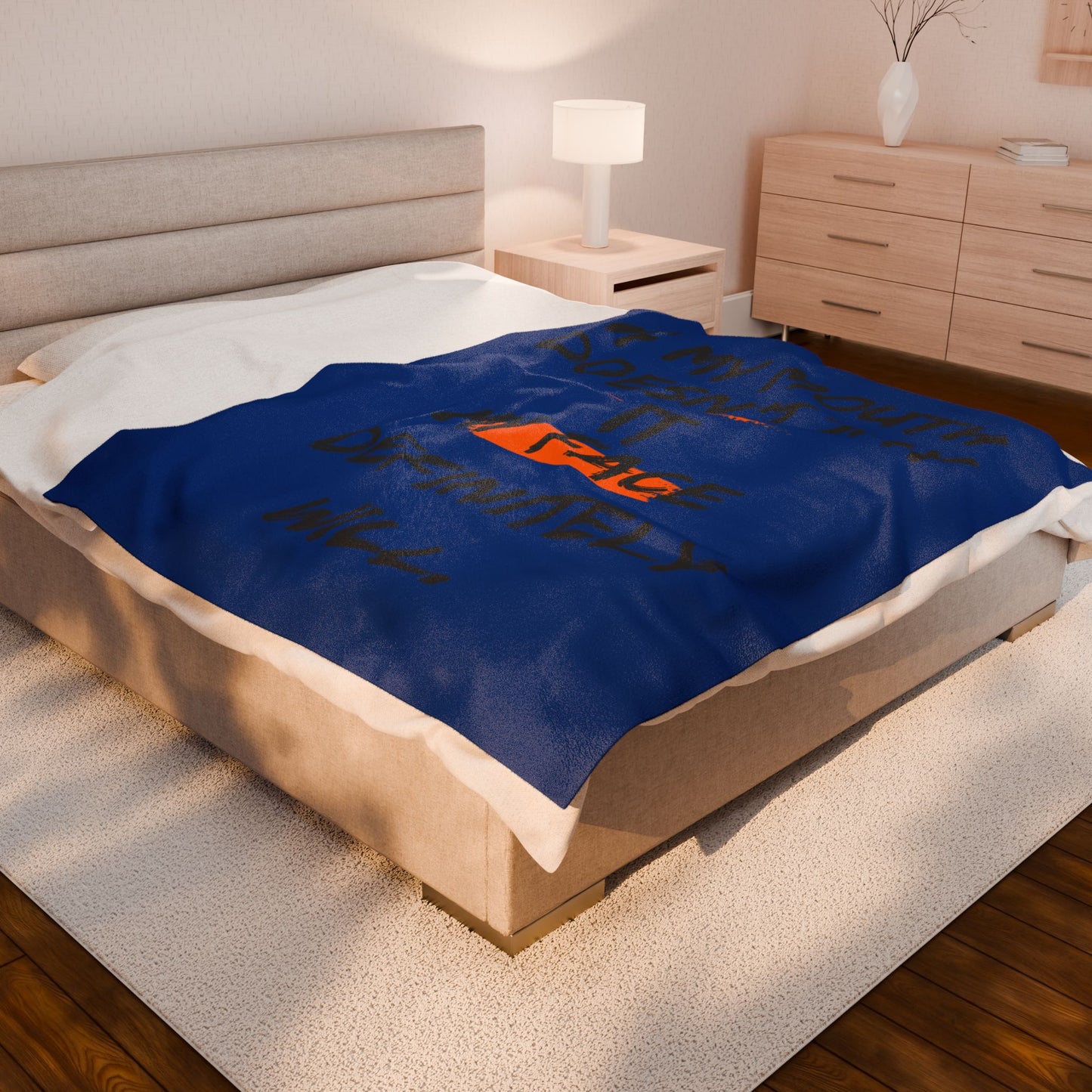 Plush Blanket — "If My Mouth Doesn’t Say It, My Face Definitely Will" Cozy Velveteen Throw
