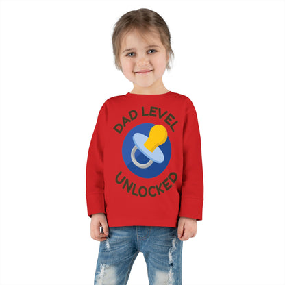 Toddler Tee – "Dad Level Unlocked" Pacifier Graphic