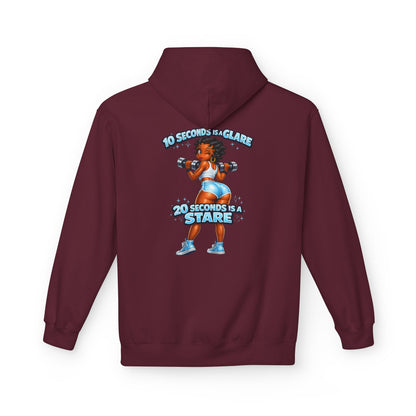 Hoodie — "10 Seconds is a Glare, 20 Seconds is a Stare" Girl Graphic