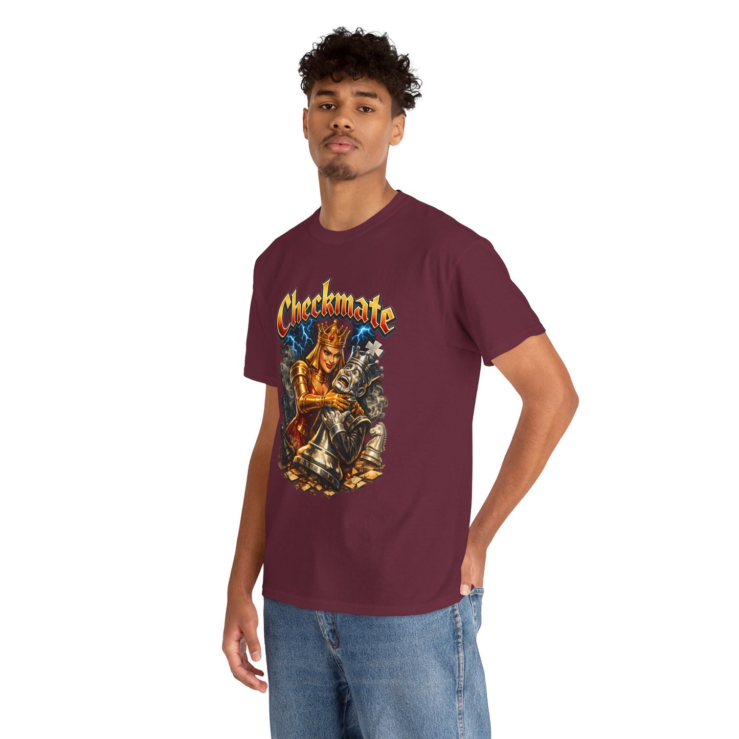 Checkmate Chess Graphic Tee — Vintage Knight vs King Design