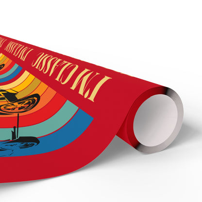 Wrapping Paper - Classic Car Design on Red (Gift Wrap)