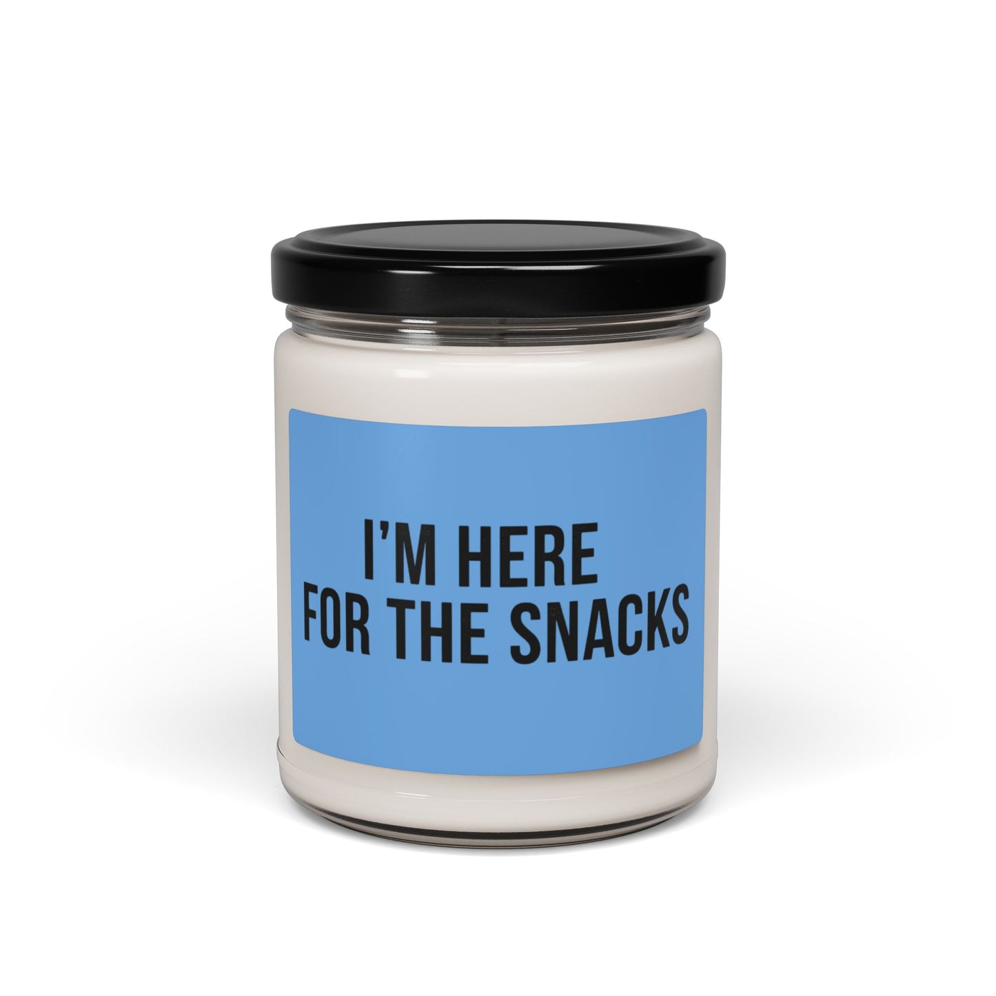 Soy Candle – "I'm Here for the Snacks" Scented 9oz (Funny Snack Lover Gift)