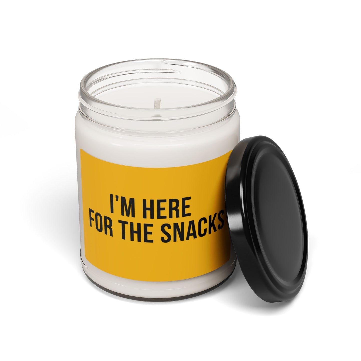 Soy Candle – "I'm Here for the Snacks" Scented 9oz (Funny Snack Lover Gift)