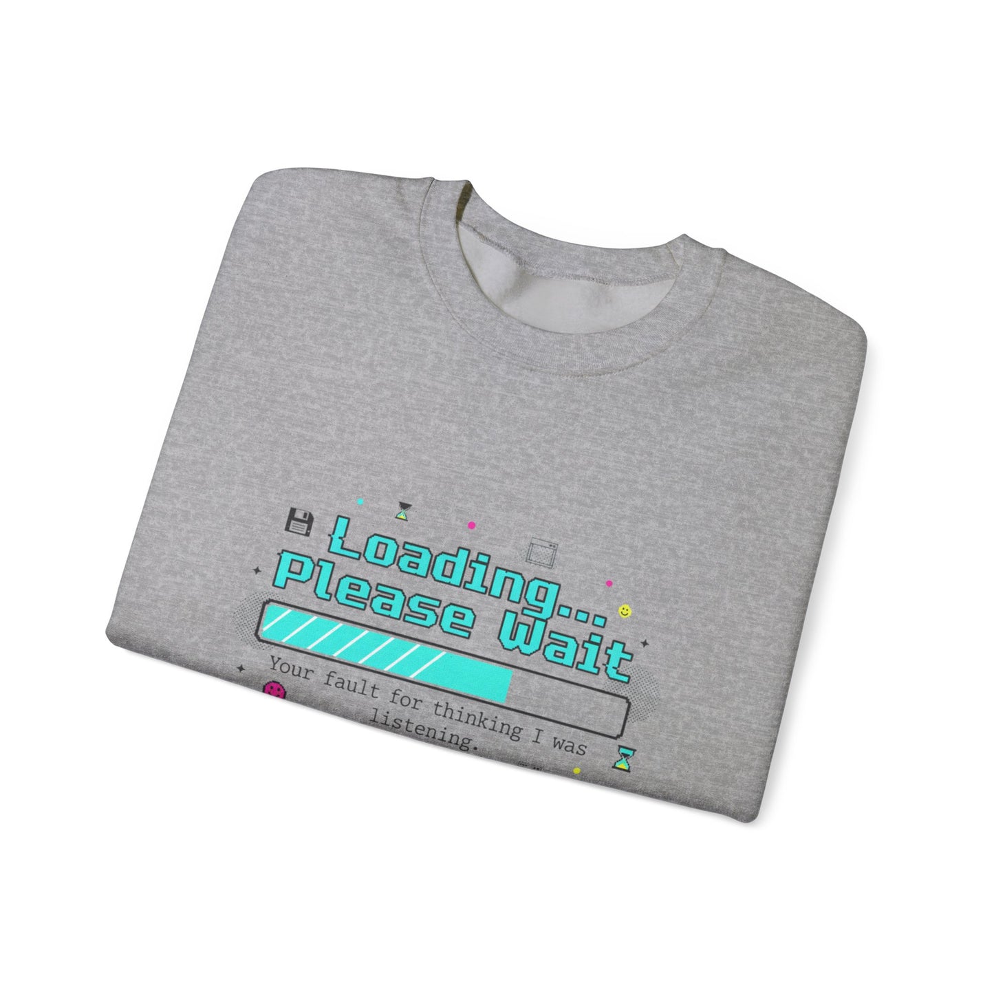 Loading... Please Wait Crewneck Sweatshirt | Old Internet Aesthetic, 90s Web Nostalgia