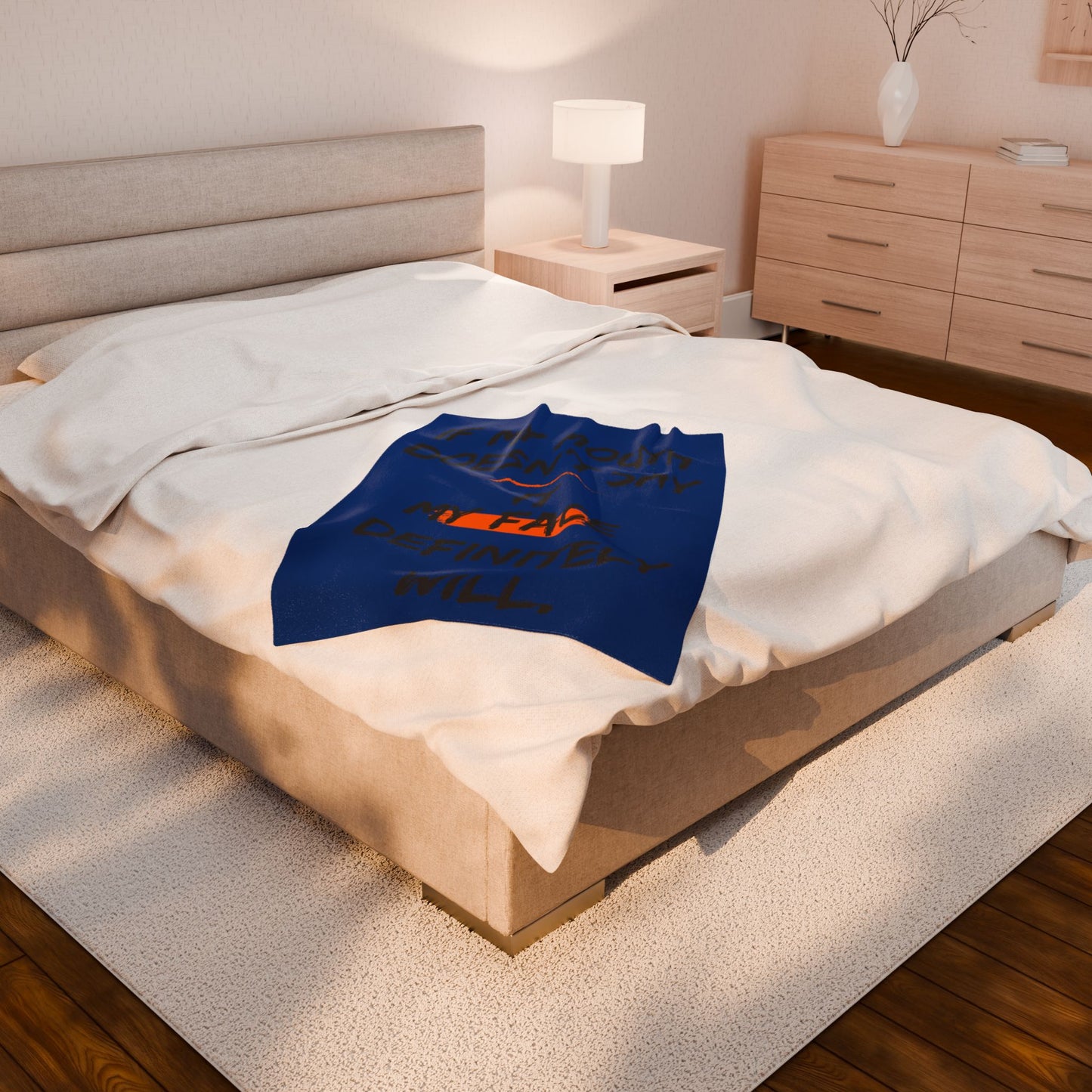Plush Blanket — "If My Mouth Doesn’t Say It, My Face Definitely Will" Cozy Velveteen Throw