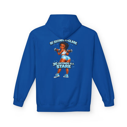 Hoodie — "10 Seconds is a Glare, 20 Seconds is a Stare" Girl Graphic