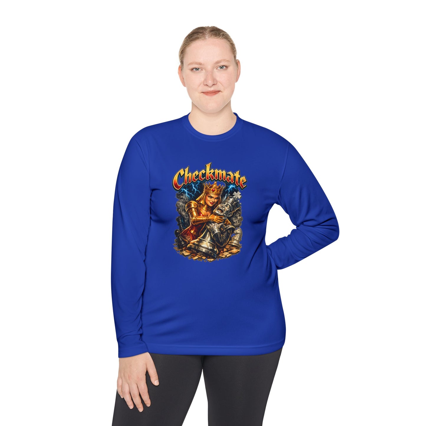 Checkmate Graphic Long Sleeve Tee — Vintage Chess Knight Design