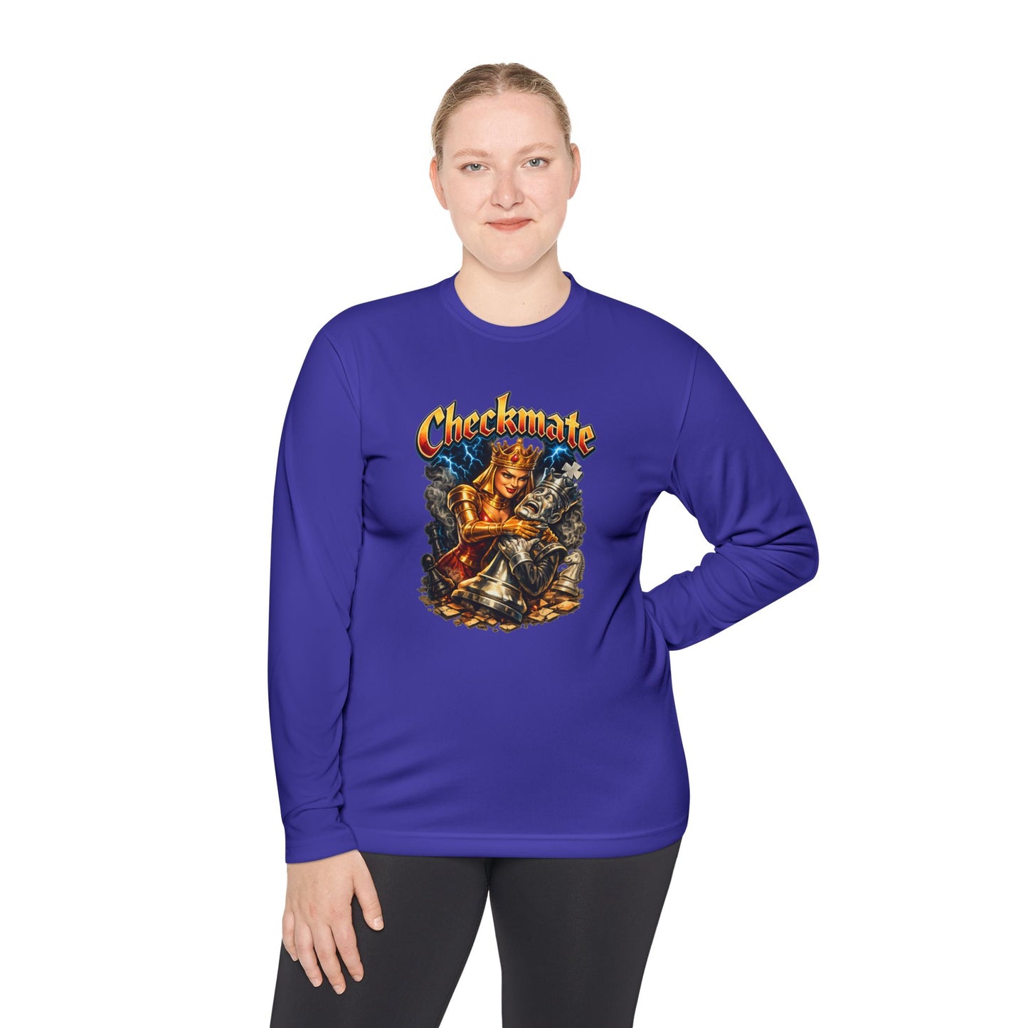 Checkmate Graphic Long Sleeve Tee — Vintage Chess Knight Design