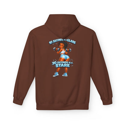 Hoodie — "10 Seconds is a Glare, 20 Seconds is a Stare" Girl Graphic